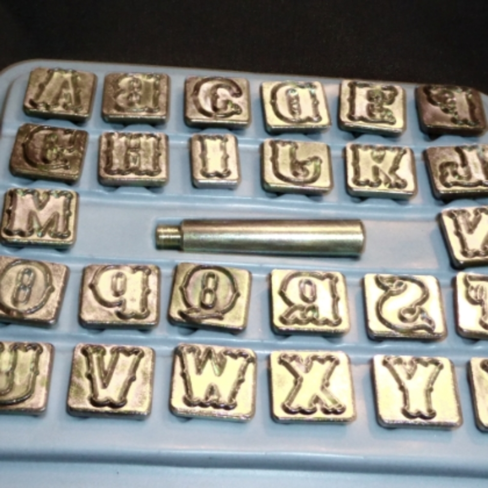 Alphabet leather stamp set and tools